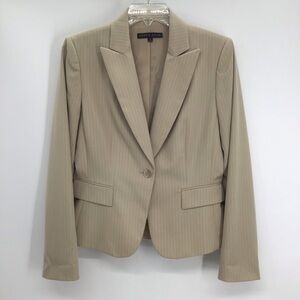 Antonio Melani Classic Tailored Pinstripe Blazer Business Casual Tan Size 6